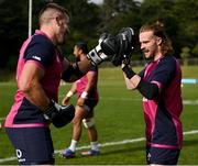 14 July 2022; Stuart McCloskey, left, and Mack Hansen during Ireland rugby squad training at Jerry Collins Stadium in Porirua, New Zealand. Photo by Brendan Moran/Sportsfile