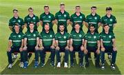 14 July 2022; The Ireland squad during a team photograph before an Ireland men's cricket training session at Malahide Cricket Club in Dublin. Photo by Seb Daly/Sportsfile