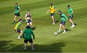 14 July 2022; Ireland captain Andrew Balbirnie, centre, with teammates during an Ireland men's cricket training session at Malahide Cricket Club in Dublin. Photo by Seb Daly/Sportsfile