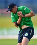 14 July 2022; Craig Young during an Ireland men's cricket training session at Malahide Cricket Club in Dublin. Photo by Seb Daly/Sportsfile