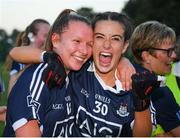 13 July 2022; Aisling Moran, left and Maeve Moran of Dublin celebrate after winning the 2022 All-Ireland U16 A Final between Cork and Dublin at Cahir GAA Club, Co. Tipperary. Photo by George Tewkesbury/Sportsfile