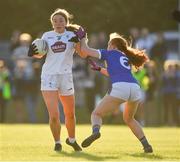 13 July 2022; Áine McNally of Kildare in action against Caitlin Shelly of Tipperary during the 2022 All-Ireland U16 B Final between Kildare and Tipperary at Crettyard, Co. Laois. Photo by Ray McManus/Sportsfile