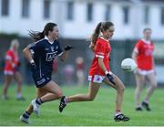 13 July 2022; Brianna Smith of Cork in action against Lily-May Conaty of Dublin during the 2022 All-Ireland U16 A Final between Cork and Dublin at Cahir GAA Club, Co. Tipperary. Photo by George Tewkesbury/Sportsfile