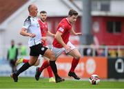 14 July 2022; Karl O'Sullivan of Sligo Rovers in action against Kieran Smith of Bala Town during the UEFA Europa Conference League 2022/23 First Qualifying Round Second Leg match between Sligo Rovers and Bala Town at The Showgrounds in Sligo. Photo by Stephen McCarthy/Sportsfile