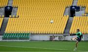 15 July 2022; Hugo Keenan during the Ireland rugby captain's run at Sky Stadium in Wellington, New Zealand. Photo by Brendan Moran/Sportsfile