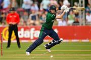 15 July 2022; Gareth Delany of Ireland during the Men's One Day International match between Ireland and New Zealand at Malahide Cricket Club in Dublin. Photo by Seb Daly/Sportsfile