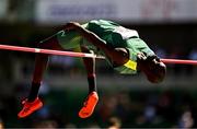 15 July 2022; Yual Reath of Australia competing in the men's high jump qualification during day one of the World Athletics Championships at Hayward Field in Eugene, Oregon, USA. Photo by Sam Barnes/Sportsfile