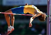 15 July 2022; Andriy Protsenko of Ukraine competing in the men's high jump qualification during day one of the World Athletics Championships at Hayward Field in Eugene, Oregon, USA. Photo by Sam Barnes/Sportsfile