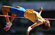 15 July 2022; Andriy Protsenko of Ukraine competing in the men's high jump qualification during day one of the World Athletics Championships at Hayward Field in Eugene, Oregon, USA. Photo by Sam Barnes/Sportsfile