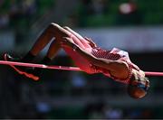 15 July 2022; Mutaz Essa Barshim of Qatar competing in the men's high jump qualification during day one of the World Athletics Championships at Hayward Field in Eugene, Oregon, USA. Photo by Sam Barnes/Sportsfile