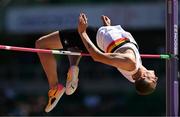 15 July 2022; Thomas Carmoy of Belgium competing in the men's high jump qualification during day one of the World Athletics Championships at Hayward Field in Eugene, Oregon, USA. Photo by Sam Barnes/Sportsfile