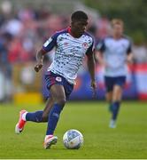 15 July 2022; Serge Atakayi of St Patrick's Athletic during the SSE Airtricity League Premier Division match between St Patrick's Athletic and Dundalk at Richmond Park in Dublin. Photo by Ben McShane/Sportsfile