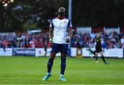 15 July 2022; Tunde Owolabi of St Patrick's Athletic reacts after a missed opportunity on goal during the SSE Airtricity League Premier Division match between St Patrick's Athletic and Dundalk at Richmond Park in Dublin. Photo by Ben McShane/Sportsfile