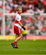 9 July 2022; Fionn Rea, Primate Dixon Coalisland, Coalisland, Tyrone, representing Derry during the INTO Cumann na mBunscol GAA Respect Exhibition Go Games at half-time of the GAA Football All-Ireland Senior Championship Semi-Final match between Galway and Derry at Croke Park in Dublin. Photo by Ray McManus/Sportsfile