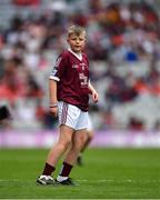 9 July 2022; Tomas Staunton, Ballymurray N.S., Ballymurray, Roscommon, representing Galway during the INTO Cumann na mBunscol GAA Respect Exhibition Go Games at half-time of the GAA Football All-Ireland Senior Championship Semi-Final match between Galway and Derry at Croke Park in Dublin. Photo by Ray McManus/Sportsfile