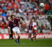 9 July 2022; Aaron Mullally, Murrintown N.S., Murrintown, Wexford, representing Galway during the INTO Cumann na mBunscol GAA Respect Exhibition Go Games at half-time of the GAA Football All-Ireland Senior Championship Semi-Final match between Galway and Derry at Croke Park in Dublin. Photo by Ray McManus/Sportsfile