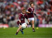 9 July 2022; Jamie Burns, St Marys N.S., Kilrusheighter, Templeboy, Sligo, representing Galway during the INTO Cumann na mBunscol GAA Respect Exhibition Go Games at half-time of the GAA Football All-Ireland Senior Championship Semi-Final match between Galway and Derry at Croke Park in Dublin. Photo by Ray McManus/Sportsfile