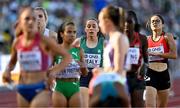 15 July 2022; Sarah Healy of Ireland, centre, after finishing her heat of the women's 1500m during day one of the World Athletics Championships at Hayward Field in Eugene, Oregon, USA. Photo by Sam Barnes/Sportsfile