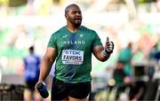 15 July 2022; Eric Favors of Ireland before men's Shot Put qualification during day one of the World Athletics Championships at Hayward Field in Eugene, Oregon, USA. Photo by Sam Barnes/Sportsfile