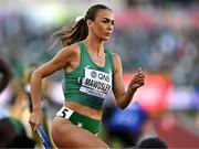 15 July 2022; Sharlene Mawdsley of Ireland competes in the 4x400m mixed relay final during day one of the World Athletics Championships at Hayward Field in Eugene, Oregon, USA. Photo by Sam Barnes/Sportsfile