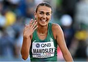 15 July 2022; Sharlene Mawdsley of Ireland after her leg of the 4x400m mixed relay final during day one of the World Athletics Championships at Hayward Field in Eugene, Oregon, USA. Photo by Sam Barnes/Sportsfile