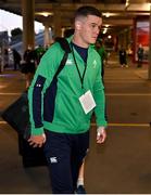 16 July 2022; Ireland captain Jonathan Sexton arrives before the Steinlager Series match between the New Zealand and Ireland at Sky Stadium in Wellington, New Zealand. Photo by Brendan Moran/Sportsfile
