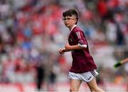 9 July 2022; Eoin Kearney, St Joseph's B.N.S., Abbeytown, Boyle, Roscommon, representing Galway during the INTO Cumann na mBunscol GAA Respect Exhibition Go Games at half-time of the GAA Football All-Ireland Senior Championship Semi-Final match between Galway and Derry at Croke Park in Dublin. Photo by Ray McManus/Sportsfile