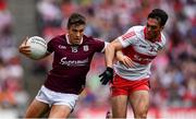 9 July 2022; Shane Walsh of Galway in action against Conor McCluskey of Derry during the GAA Football All-Ireland Senior Championship Semi-Final match between Derry and Galway at Croke Park in Dublin. Photo by Ray McManus/Sportsfile