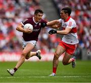 9 July 2022; Shane Walsh of Galway in action against Conor McCluskey of Derry during the GAA Football All-Ireland Senior Championship Semi-Final match between Derry and Galway at Croke Park in Dublin. Photo by Ray McManus/Sportsfile