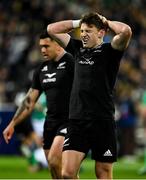 16 July 2022; Beauden Barrett of New Zealand during the Steinlager Series match between the New Zealand and Ireland at Sky Stadium in Wellington, New Zealand. Photo by Brendan Moran/Sportsfile