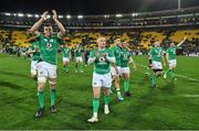 16 July 2022; Ireland players, including James Ryan and Keith Earls applaud supporters after the Steinlager Series match between the New Zealand and Ireland at Sky Stadium in Wellington, New Zealand. Photo by Brendan Moran/Sportsfile