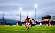 14 July 2022; Lewis Banks of Sligo Rovers in action against Lassana Mendes of Bala Town during the UEFA Europa Conference League 2022/23 First Qualifying Round Second Leg match between Sligo Rovers and Bala Town at The Showgrounds in Sligo. Photo by Stephen McCarthy/Sportsfile