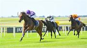 16 July 2022; Little Big Bear, with Ryan Moore up, on their way to winning the Jebel Ali Racecourse And Stables Anglesey Stakes during day one of the Juddmonte Irish Oaks Weekend at The Curragh Racecourse in Kildare. Photo by Seb Daly/Sportsfile
