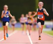 16 July 2022; Ciara Moore of Star of the Laune AC, Kerry, on her way to winning in the 600m event during in the Irish Life Health Juvenile B Championships & Relays in Tullamore, Offaly. Photo by Eóin Noonan/Sportsfile