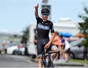 16 July 2022; Mattie Dodd, Backstedt Bike Performance, winning stage five of the Eurocycles Eurobaby Junior Tour 2022 in Clare. Photo by Stephen McMahon/Sportsfile