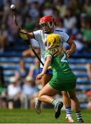 16 July 2022; Roisín Kirwan of Waterford in action against Stephanie Woulfe of Limerick during the Glen Dimplex All-Ireland Senior Camogie Quarter Final match between Waterford and Limerick at Semple Stadium in Thurles, Tipperary. Photo by George Tewkesbury/Sportsfile