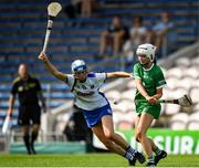 16 July 2022; Mairead Ryan of Limerick in action against Mairead O'Brien of Waterford during the Glen Dimplex All-Ireland Senior Camogie Quarter Final match between Waterford and Limerick at Semple Stadium in Thurles, Tipperary. Photo by George Tewkesbury/Sportsfile