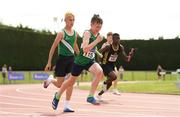 16 July 2022; The Castlebar AC team competing in the 400m relay during in the Irish Life Health Juvenile B Championships & Relays in Tullamore, Offaly. Photo by Eóin Noonan/Sportsfile