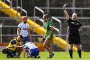 16 July 2022; Referee John Dermody shows a red card to Muireann Creamer of Limerick during the Glen Dimplex All-Ireland Senior Camogie Quarter Final match between Waterford and Limerick at Semple Stadium in Thurles, Tipperary. Photo by George Tewkesbury/Sportsfile