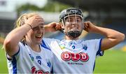 16 July 2022; Clara Griffin of Waterford celebrates with team mate Keeley Corbett Barry after winning the Glen Dimplex All-Ireland Senior Camogie Quarter Final match between Waterford and Limerick at Semple Stadium in Thurles, Tipperary. Photo by George Tewkesbury/Sportsfile