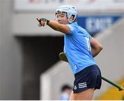 16 July 2022; Niamh Gannon of Dublin celebrates after scoring her side's first goal during the Glen Dimplex All-Ireland Senior Camogie Quarter Final match between  Kilkenny and Dublin at Semple Stadium in Thurles, Tipperary. Photo by George Tewkesbury/Sportsfile