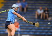 16 July 2022; Niamh Gannon of Dublin shoots to score her side's first goal during the Glen Dimplex All-Ireland Senior Camogie Quarter Final match between  Kilkenny and Dublin at Semple Stadium in Thurles, Tipperary. Photo by George Tewkesbury/Sportsfile