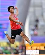 16 July 2022; Yuki Hashioka of Japan competes in the men's long jump final during day two of the World Athletics Championships at Hayward Field in Eugene, Oregon, USA. Photo by Sam Barnes/Sportsfile