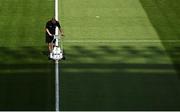 17 July 2022; Croke Park Senior Groundsman Steven Sutton lines the pitch before the GAA Hurling All-Ireland Senior Championship Final match between Kilkenny and Limerick at Croke Park in Dublin. Photo by Ramsey Cardy/Sportsfile