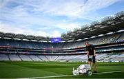 17 July 2022; Croke Park Senior Groundsman Steven Sutton lines the pitch before the GAA Hurling All-Ireland Senior Championship Final match between Kilkenny and Limerick at Croke Park in Dublin. Photo by Ramsey Cardy/Sportsfile