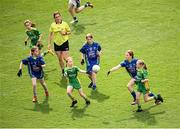 16 July 2022; Action from the half-time game featuring St Josephs of Leitrim and Ballyholland Harps of Down during the TG4 All-Ireland Ladies Football Senior Championship Semi-Final match between Donegal and Meath at Croke Park in Dublin. Photo by Stephen McCarthy/Sportsfile