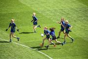 16 July 2022; Action from the half-time games featuring Laune Rangers of Kerry and St Sylvester's of Dublin during the TG4 All-Ireland Ladies Football Senior Championship Semi-Final match between Kerry and Mayo at Croke Park in Dublin. Photo by Stephen McCarthy/Sportsfile