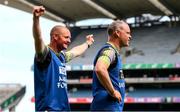 16 July 2022; Kerry joint-managers Declan Quill, right, and Darragh Long during the closing stages of the TG4 All-Ireland Ladies Football Senior Championship Semi-Final match between Kerry and Mayo at Croke Park in Dublin. Photo by Stephen McCarthy/Sportsfile