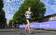 17 July 2022; Sarah Quigley warms up before the Irish Life Dublin Race Series Fingal 10K in Swords, Dublin. Photo by Harry Murphy/Sportsfile