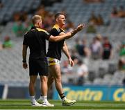 17 July 2022; Eoin Cody of Kilkenny tests the wind direction before the GAA Hurling All-Ireland Senior Championship Final match between Kilkenny and Limerick at Croke Park in Dublin. Photo by Harry Murphy/Sportsfile